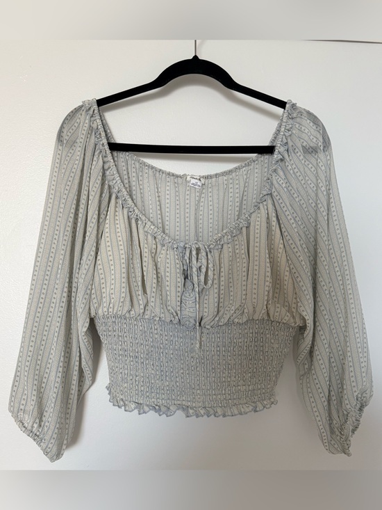 Urban Outfitters Tops - URBAN OUTFITTERS Kimchi Blue Light Blue Striped Smocked Crop Top